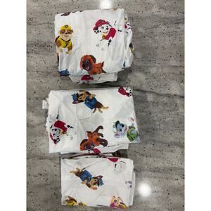 Pottery Barn Kids Paw Patrol Organic Twin Sheet Set Flat, fitted, & pillow case